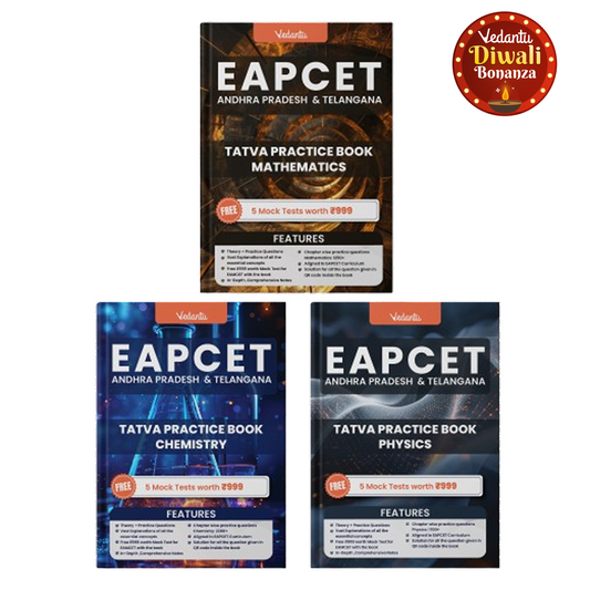 Vedantu EAPCET / EAMCET Tatva Books Set Of 3 | Physics, Chemistry, Mathematics | Chapterwise Theory, PYQs, 5 Free Online Mock Tests | For AP & TS 2025 Exam