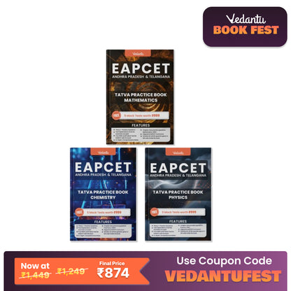 Vedantu EAPCET / EAMCET Tatva Books Set Of 3 | Physics, Chemistry, Mathematics | Chapterwise Theory, PYQs, 5 Free Online Mock Tests | For AP & TS 2025 Exam