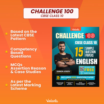 { Pre-Order } - Vedantu Challenge 100 CBSE Class 10 Sample Question Papers English | 15 Sample Papers | Competency-Based Questions | Board Exam 2026-27