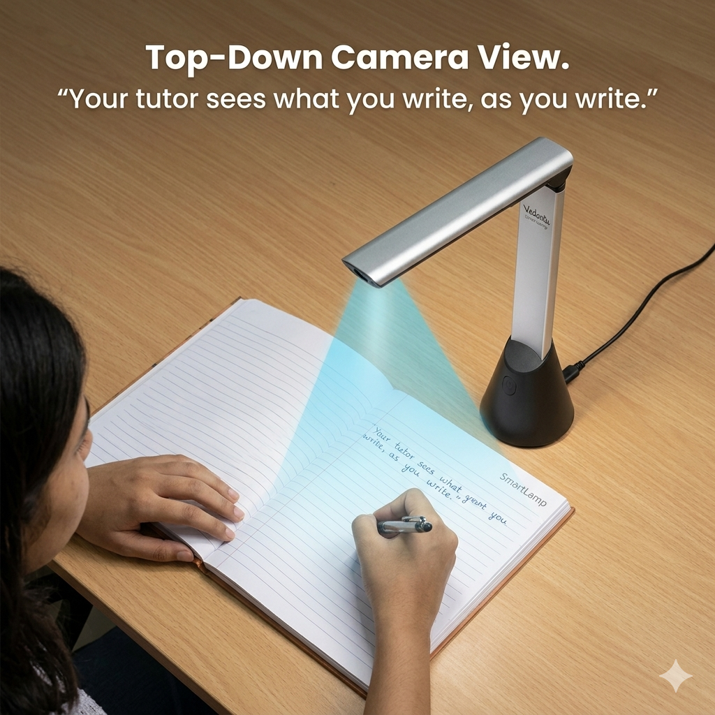 Vedantu SmartLamp – Live Learning Camera with Top-Down View, Real-Time Tutor Feedback & AI-Proof Learning