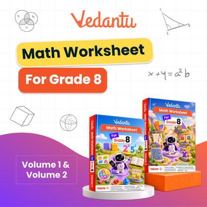 Vedantu Class 8 Maths & Science Practice Worksheet Books Combo | Set of 4 (Vol 1 & 2 Each) | CBSE Curriculum Aligned | Chapter-Wise Exercises, Interactive Activities, Concept Revision & Tests | Compatible with Vedantu LearnTab