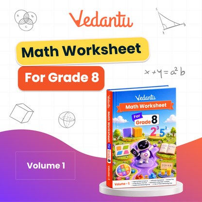 Vedantu Class 8 Maths & Science Practice Worksheet Books Combo | Set of 4 (Vol 1 & 2 Each) | CBSE Curriculum Aligned | Chapter-Wise Exercises, Interactive Activities, Concept Revision & Tests | Compatible with Vedantu LearnTab