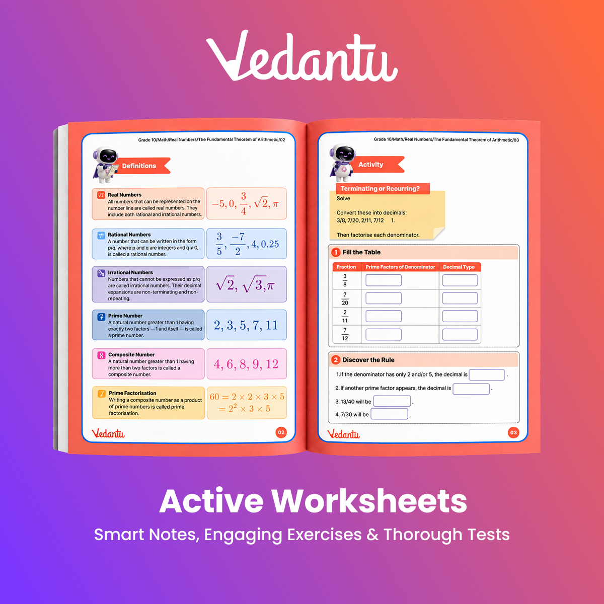 Vedantu Class 10 Maths & Science Practice Worksheet Books Combo | Set of 5 (Maths Vol 1 & 2 + Physics, Chemistry & Biology) | CBSE Curriculum Aligned | Chapter-Wise Practice, Interactive Activities, Concept Revision & Tests | Vedantu LearnTab