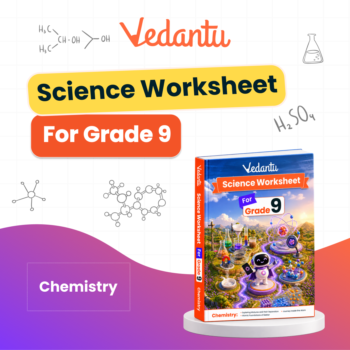 Vedantu Class 9 Maths & Science Practice Worksheet Books Combo | Set of 5 (Maths Vol 1 & 2 + Physics, Chemistry & Biology) | CBSE Curriculum Aligned | Chapter-Wise Practice, Interactive Activities, Concept Revision & Tests | Vedantu LearnTab