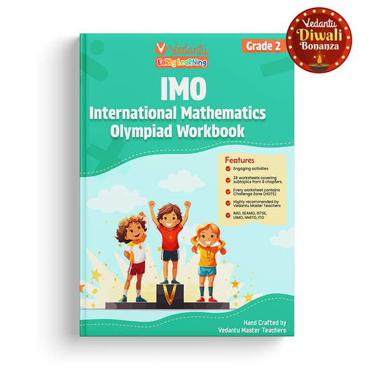 Vedantu Early Learning IMO Workbook for Grade 2 | International Mathematics Olympiad Preparation Book | Boost Problem-Solving Skills with 26 Concept Worksheets, HOTS, Sample Papers | CBSE, ICSE, State Boards Compatible