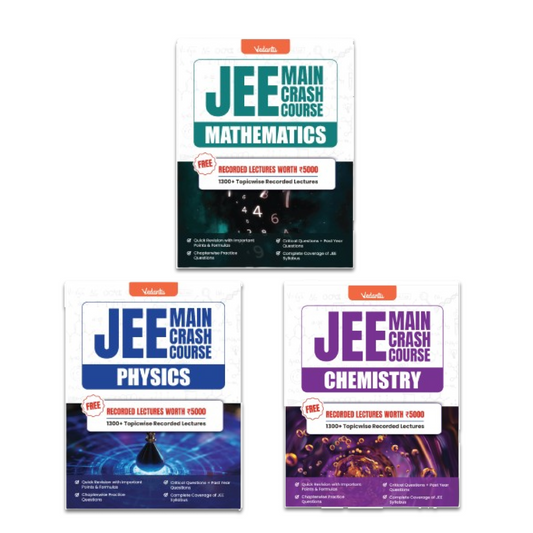 Vedantu JEE Main 2025 Crash Course Book Set Of 3 – Physics, Chemistry, Mathematics | Latest Syllabus | Includes Free Recorded Course