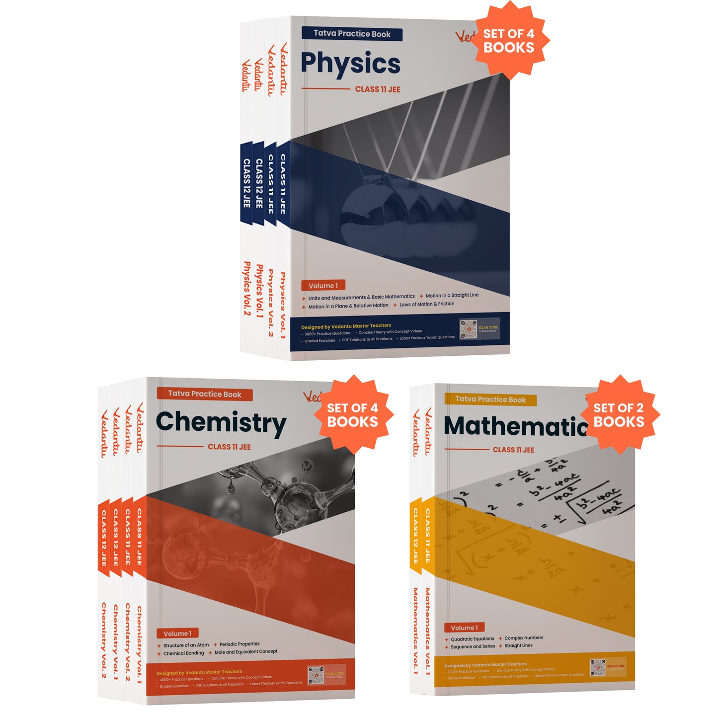 Vedantu JEE Tatva Dropper Book Set for JEE 2027 – Physics, Chemistry, Mathematics | Set Of 10 Volumes | Class 11 & 12 | Chapterwise PYQs, Concept Videos, Theory & Graded Exercises | Latest Edition