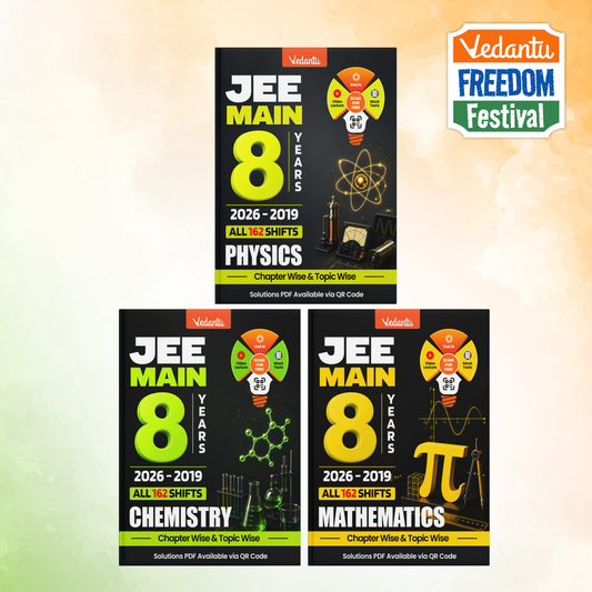 Vedantu JEE Main 8 Years Chapterwise & Topicwise PYQ Books 2026–2019 | Physics, Chemistry & Mathematics Combo | All 162 Shifts with Answer Keys & QR Code Solutions | Set of 3