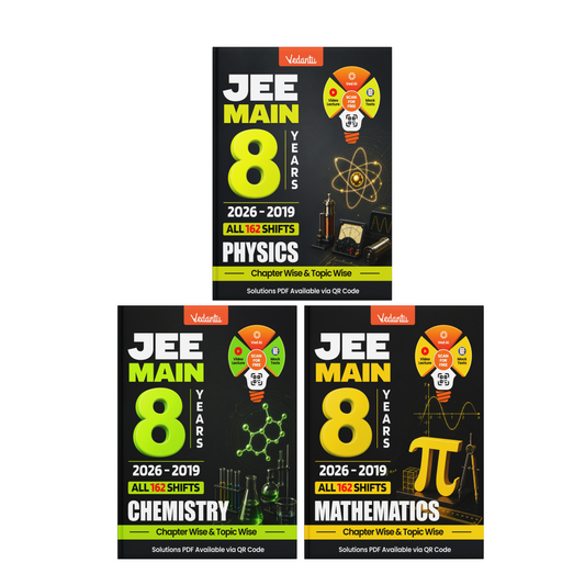 Vedantu JEE Main 8 Years Chapterwise & Topicwise PYQ Books 2026–2019 | Physics, Chemistry & Mathematics Combo | All 162 Shifts with Answer Keys & QR Code Solutions | Set of 3
