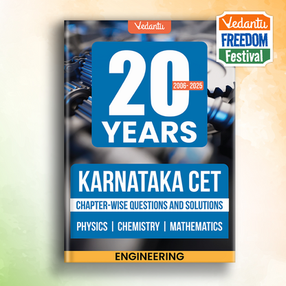 Vedantu 20 Years Karnataka CET Book For 2026 Exam | Physics Chemistry Mathematics Set Of 1 | KCET (2006-2025) Chapterwise Questions & Solutions | PYQs Essential Formulas with 10 Online Mock Tests | Engineering Entrance Exam Preparation Book