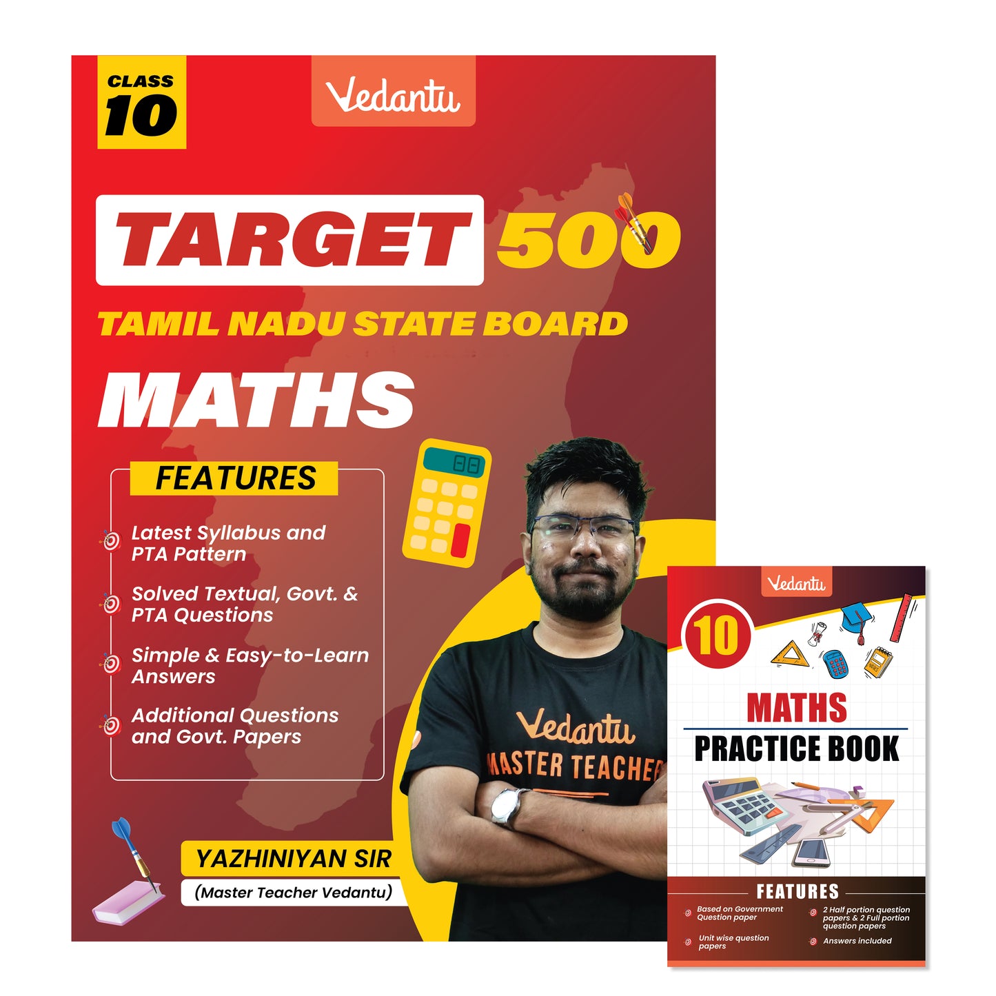 {Pre Order} Vedantu Target 500 Class 10 Combo Pack – Science, Maths, Social Science Practice Books | Tamil Nadu State Board | Latest Syllabus & PTA Pattern | Solved Questions & Government Papers | By Yazhiniyan Sir