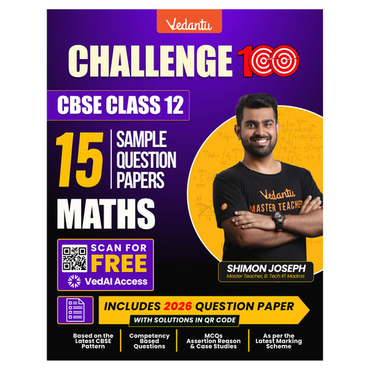 { Pre-Order } - Vedantu Challenge 100 CBSE Class 12 Sample Question Papers Mathematics | 15 Sample Papers | Competency-Based Questions | Board Exam 2026-27