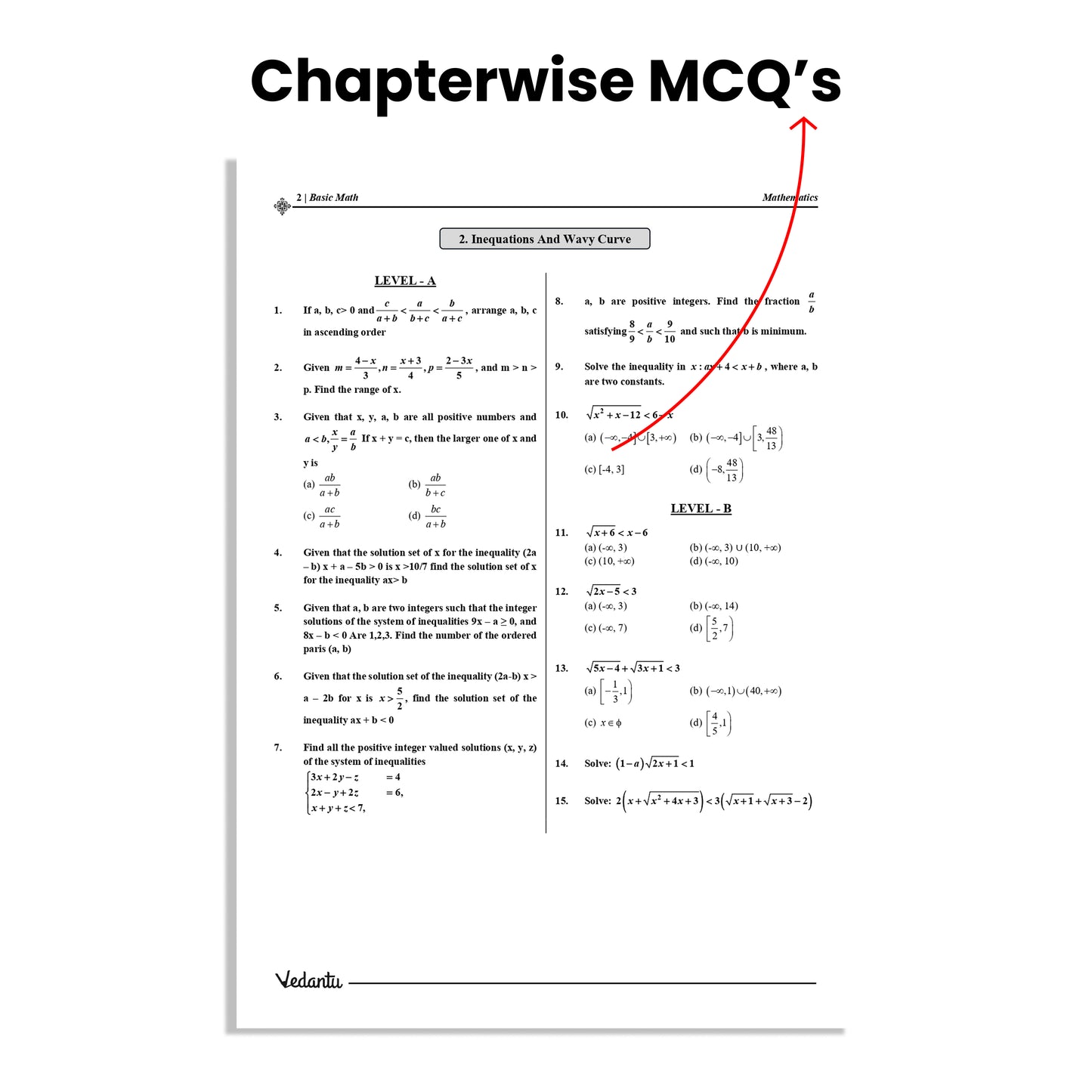 Vedantu Mathematics Olympiad Workbook for Grade 8–12 | Advanced Level Problems & MCQs | Answer Keys & Detailed Solutions | 750+ QR Video Explanations | IOQM, RMO, NMTC (Inter), AMC 10 & 12 Preparation