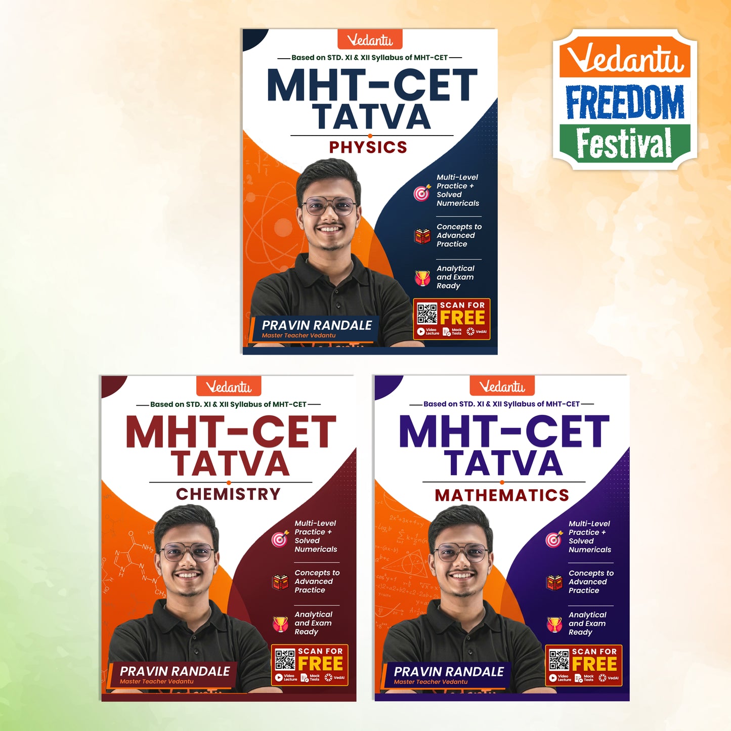 Vedantu MHT-CET Tatva PCM Combo Books 2026 | Physics, Chemistry, Mathematics for MHT-CET Preparation by Pravin Randale Sir | Vedantu
