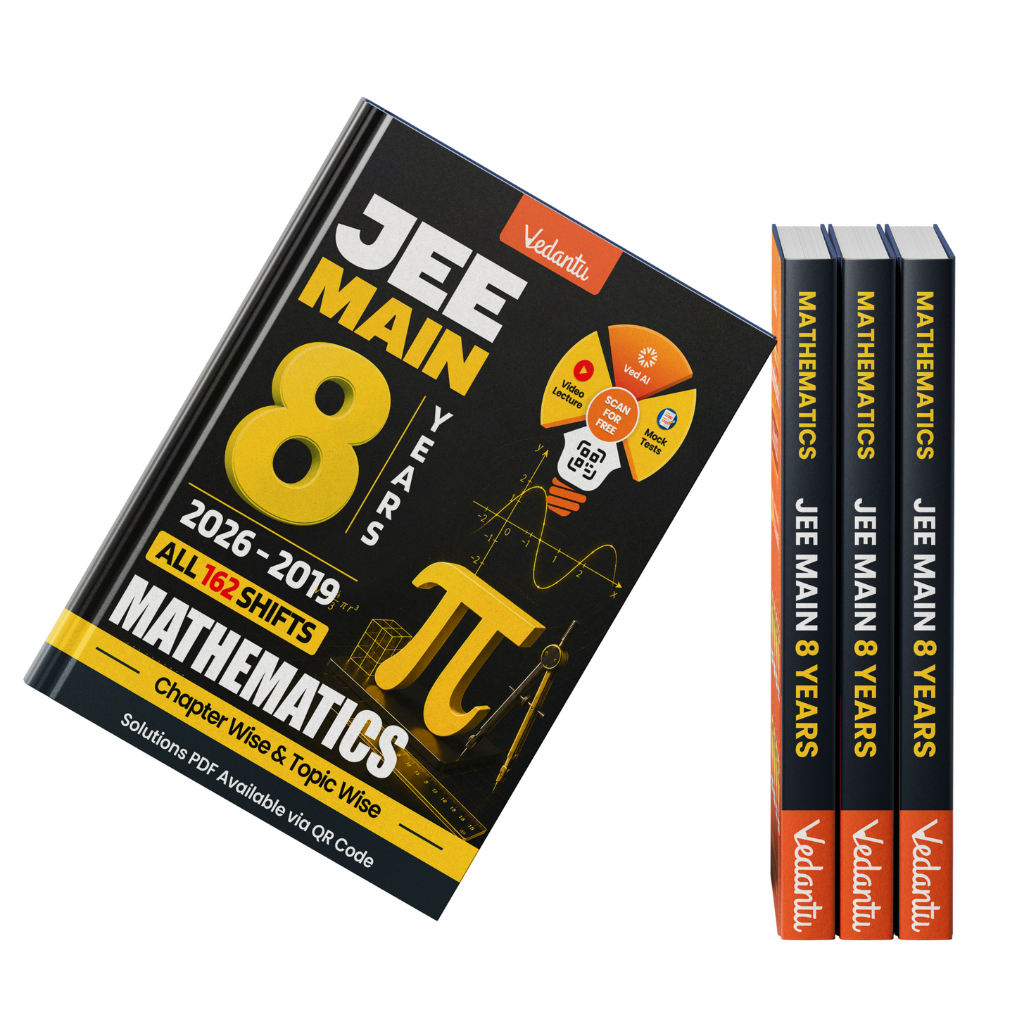 Vedantu JEE Main Mathematics 8 Years Solved PYQ Book for 2027 | Questions from 2019–2026, All 162 Shifts | Chapterwise Practice with QR Solutions