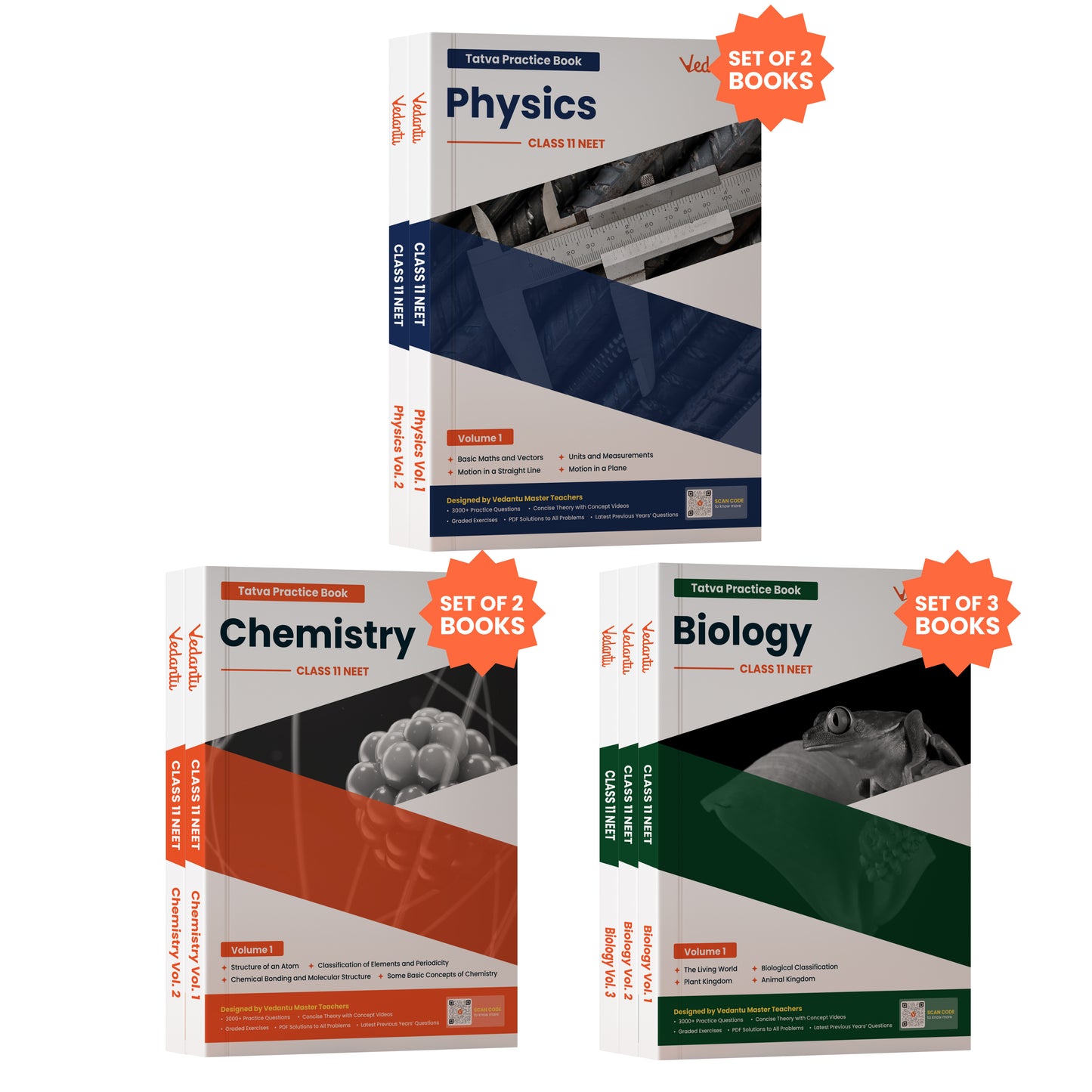 Vedantu NEET Tatva Book Set – Physics, Chemistry, Biology | Set Of 7 Volumes For Class 11 | Chapterwise PYQs, Concept Videos, Theory & Graded Exercises | Latest Edition