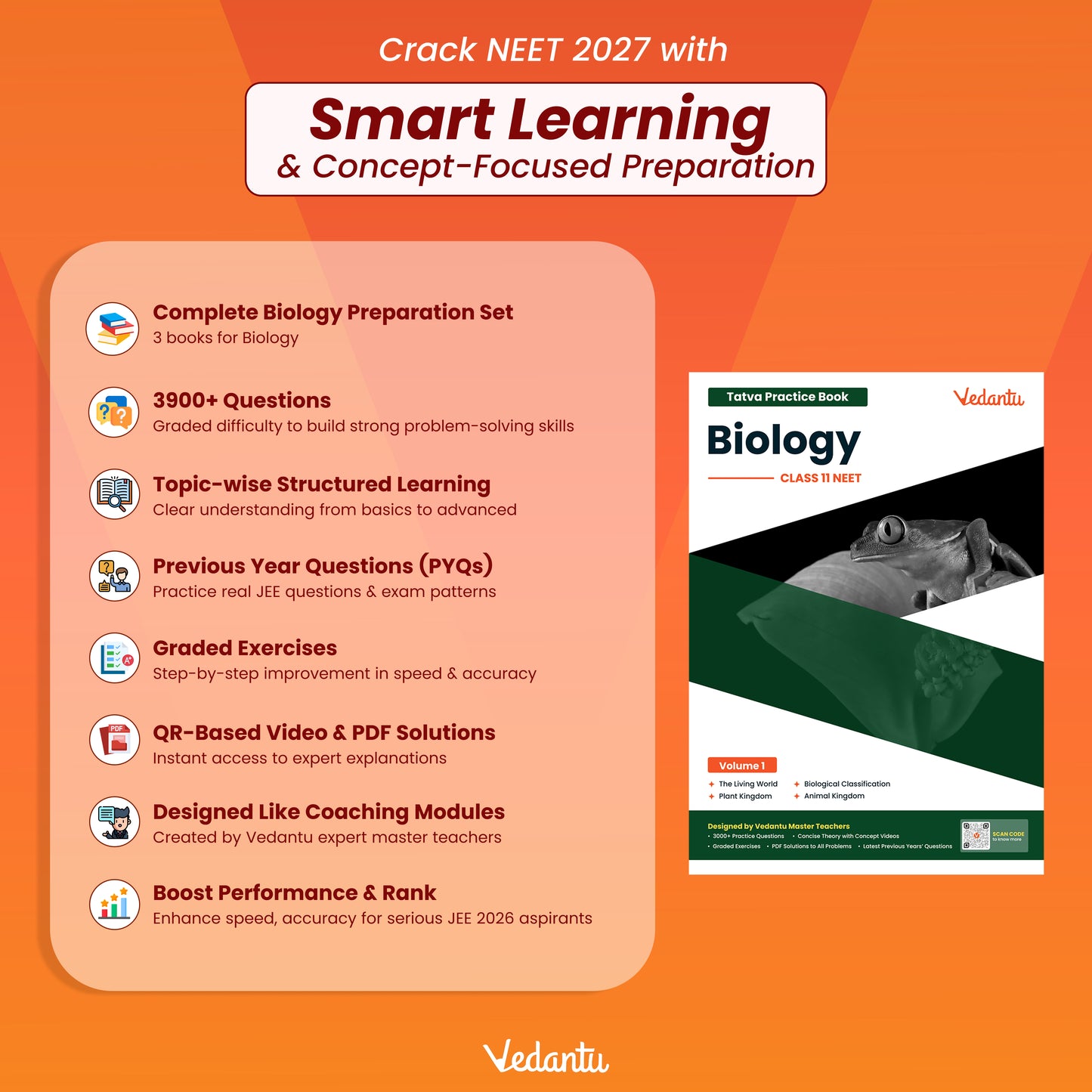 Vedantu NEET Tatva Book Set – Physics, Chemistry, Biology | Set Of 7 Volumes For Class 11 | Chapterwise PYQs, Concept Videos, Theory & Graded Exercises | Latest Edition
