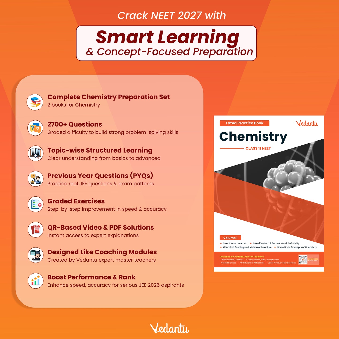 Vedantu NEET Tatva Book Set – Physics, Chemistry, Biology | Set Of 7 Volumes For Class 11 | Chapterwise PYQs, Concept Videos, Theory & Graded Exercises | Latest Edition