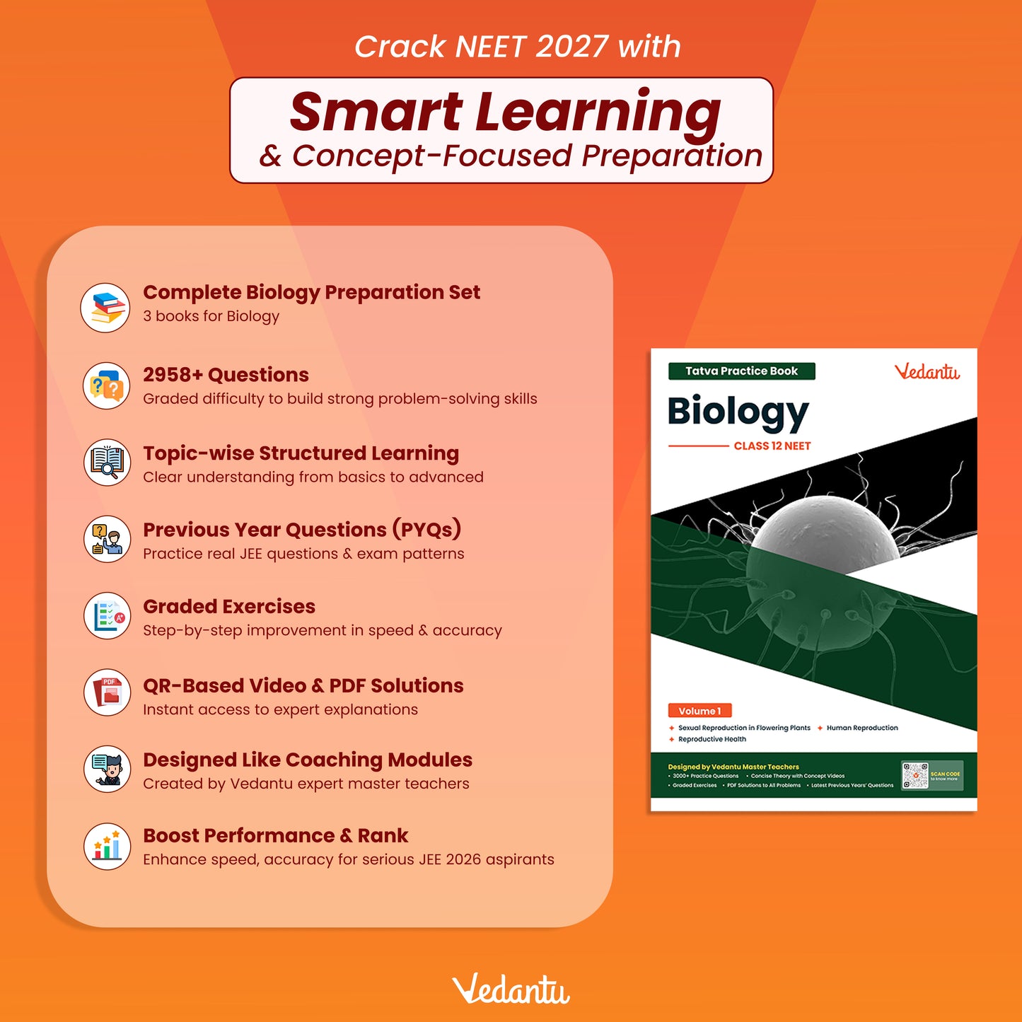 Vedantu NEET Tatva Book Set – Physics, Chemistry, Biology | Set Of 7 Volumes For Class 12 | Chapterwise PYQs, Concept Videos, Theory & Graded Exercises | Latest Edition