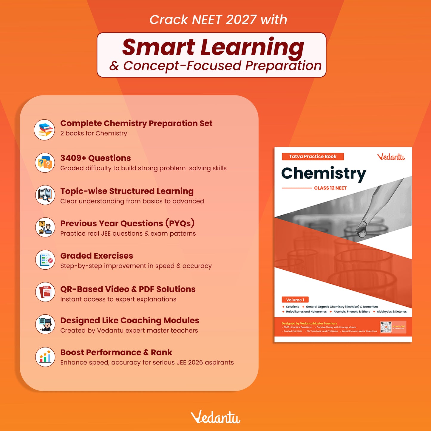 Vedantu NEET Tatva Book Set – Physics, Chemistry, Biology | Set Of 7 Volumes For Class 12 | Chapterwise PYQs, Concept Videos, Theory & Graded Exercises | Latest Edition