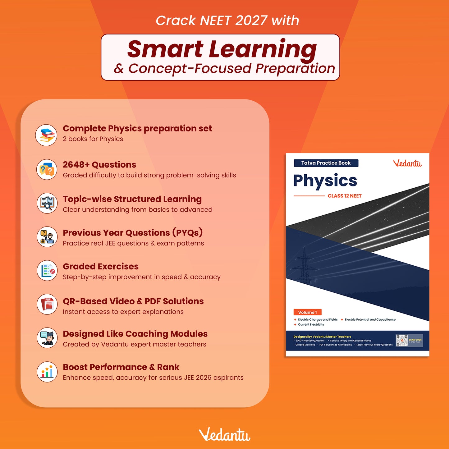 Vedantu NEET Tatva Book Set – Physics, Chemistry, Biology | Set Of 7 Volumes For Class 12 | Chapterwise PYQs, Concept Videos, Theory & Graded Exercises | Latest Edition