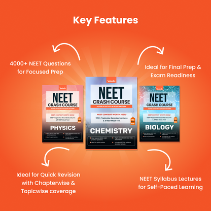 Vedantu NEET 2025 Crash Course Book Set Of 3 – Physics, Chemistry, Biology | Latest NTA Syllabus | Includes Free Recorded Course & NEET Mock Test