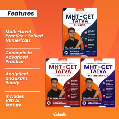 {Pre Order} - Vedantu MHT-CET Tatva PCM Combo Books 2026 | Physics, Chemistry, Mathematics for MHT-CET Preparation by Pravin Randale Sir | Vedantu