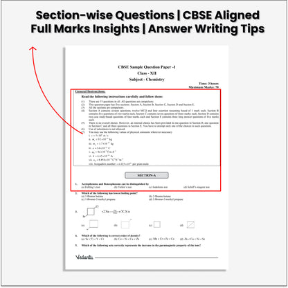 Vedantu CBSE Class 12 Chemistry Sample Paper Book 2026 Board Exam | 10 Solved Papers | MCQs, Assertion–Reason, Case Studies & Numerical | Based On Latest CBSE Pattern | Prepare with Confidence