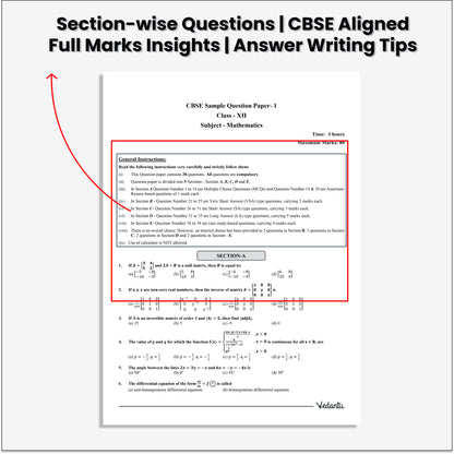 Vedantu CBSE Class 12 Mathematics Sample Paper Book 2026 Board Exam | 10 Solved Papers | MCQs, Assertion–Reason, Case Studies & Numerical | Based On Latest CBSE Pattern | Prepare with Confidence