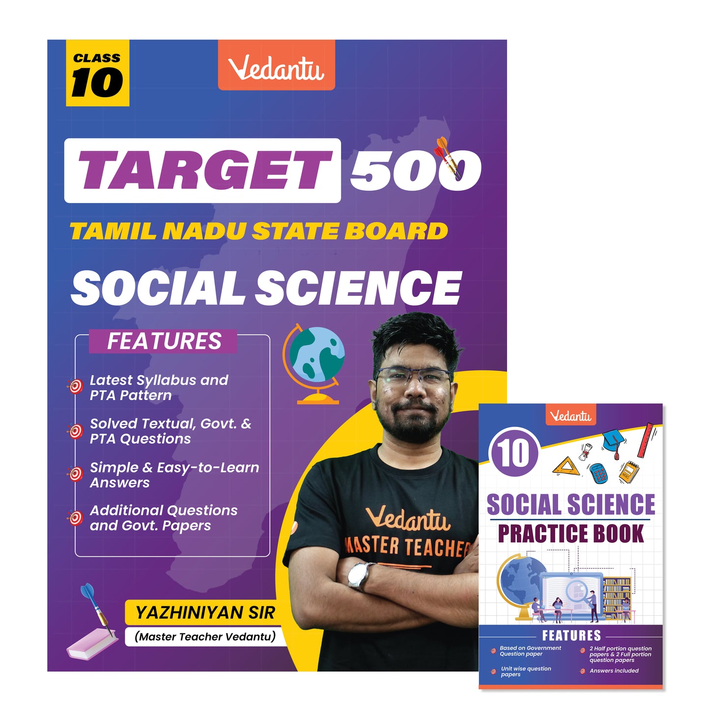 {Pre Order} Vedantu Target 500 Class 10 Combo Pack – Science, Maths, Social Science Practice Books | Tamil Nadu State Board | Latest Syllabus & PTA Pattern | Solved Questions & Government Papers | By Yazhiniyan Sir