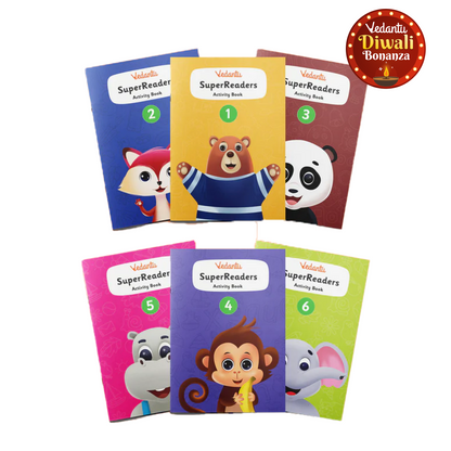 Vedantu Early Learning SuperReaders Activity Book Set for Kids (1-6) | With 40+ Colourful Worksheets | Master Phonics, Grammar, Word Analysis & Reading Fluency | Fun Projects & Short Stories for Ages 4 to 8 Years