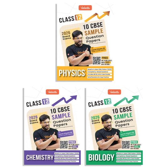Vedantu CBSE Class 12 PCB Sample Question Papers 2026 Exam Combo (Physics, Chemistry & Biology) | 30 Solved Sample Papers | Includes MCQs, Case Studies & Long Answers | Ideal for CBSE Board Exam 2026