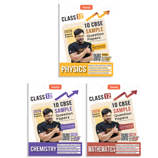 Vedantu CBSE Class 12 PCM Sample Question Papers 2026 Exam Combo (Physics, Chemistry & Maths) | 30 Solved Sample Papers | Includes MCQs, Case Studies & Long Answers | Ideal for CBSE Board Exam 2026