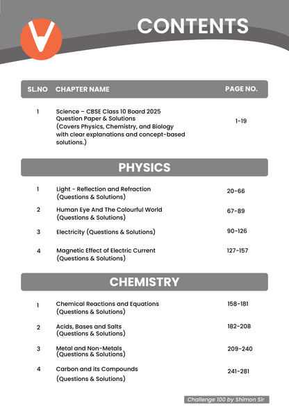 Vedantu Challenge 100 Science Class 10 Book | CBSE Chapter-wise PYQ with Solutions | NCERT Based | 2026 Exam Prep Guide | Competency-Based | Objective & Subjective Questions | Practice Book by Shimon Joseph | Score Booster Series