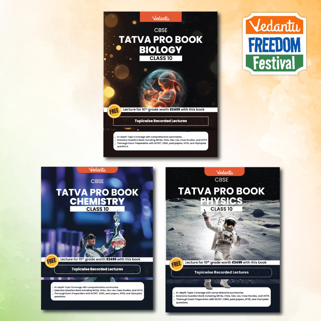 Vedantu Tatva Pro Question Bank Book CBSE Class 10 Set of 3 Books |Physics, Chemistry, Biology | Chapterwise - Topicwise Theory and Previous Year Questions | Free CBSE Class 10 Year Long Recorded Course