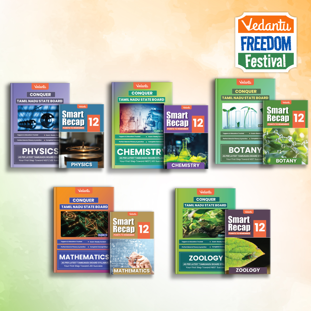 Vedantu Class 12 Conquer Physics, Chemistry, Mathematics, Botany, Zoology Books Combo Set Of 5 - TN State Board | Also Includes Smart Recap Book | Based on Latest Textbook, Textual & Additional Questions, HOTS, Unit Tests, Govt. Question Papers
