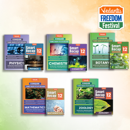 Vedantu Class 12 Conquer Physics, Chemistry, Mathematics, Botany, Zoology Books Combo Set Of 5 - TN State Board | Also Includes Smart Recap Book | Based on Latest Textbook, Textual & Additional Questions, HOTS, Unit Tests, Govt. Question Papers