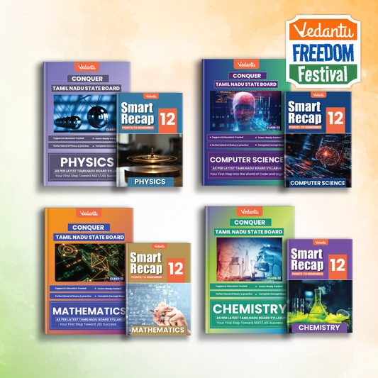 Vedantu Class 12 Conquer Physics, Chemistry, Mathematics, Computer Science Books Combo Set Of 4 - TN State Board | Also Includes Smart Recap Book | Based on Latest Textbook, Textual & Additional Questions, HOTS, Unit Tests, Govt. Question Papers