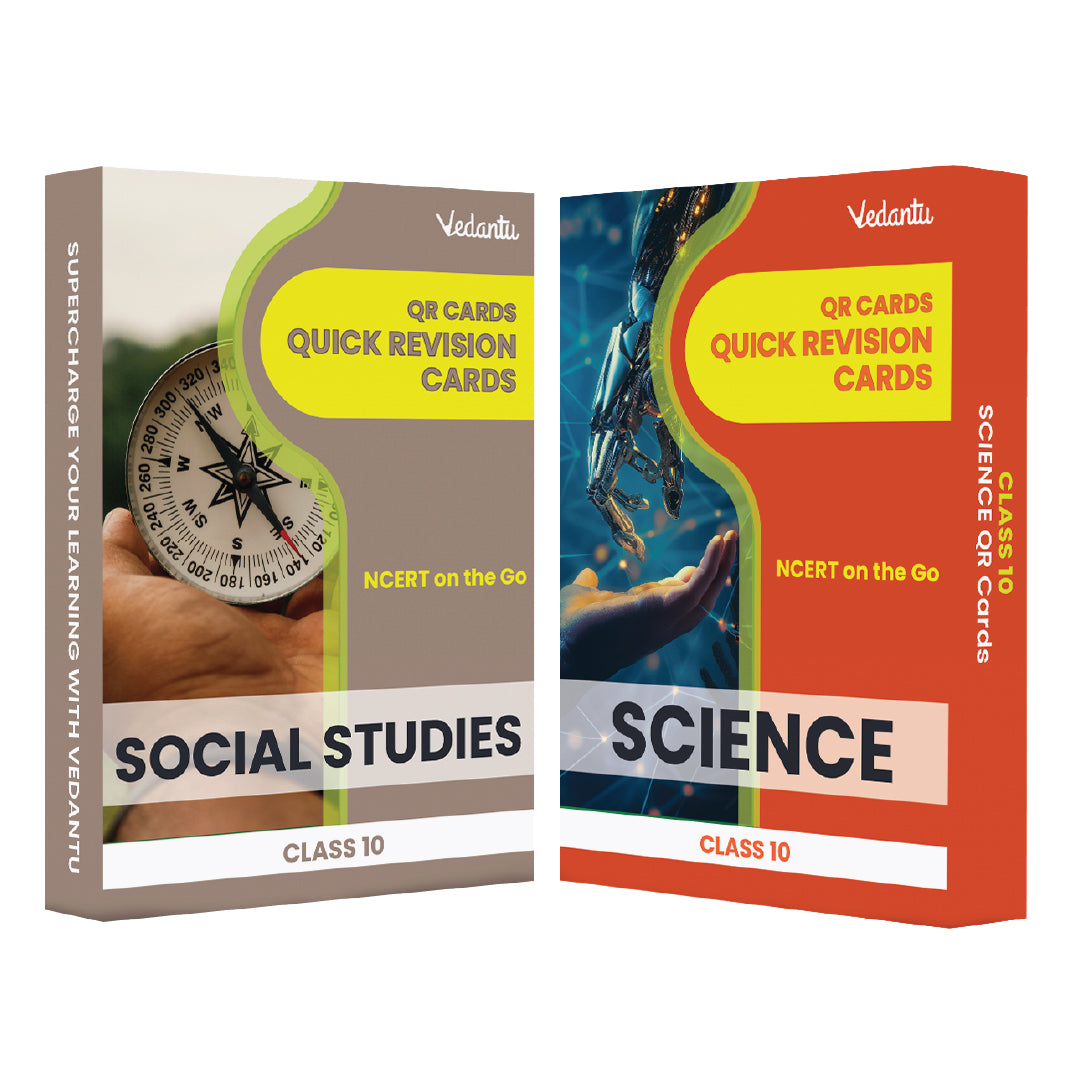 Vedantu Class 10  QR Flashcards &  Booklets Combo Of 5 |  Quick Revision Cards for Science & Social Studies with 3 QR Booklets for Science Activity Maths & Geography | CBSE 2026 Exam Preparation Guide