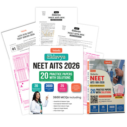 Vedantu NEET AITS 180 2026 | Latest NEET Pattern | 10+2 Full With 8 Part Syllabus Tests for Class 11 & 12 | 3600+ MCQs, 25 OMR Sheets & NCERT-Based Solution Booklet | Crack NEET with Confidence