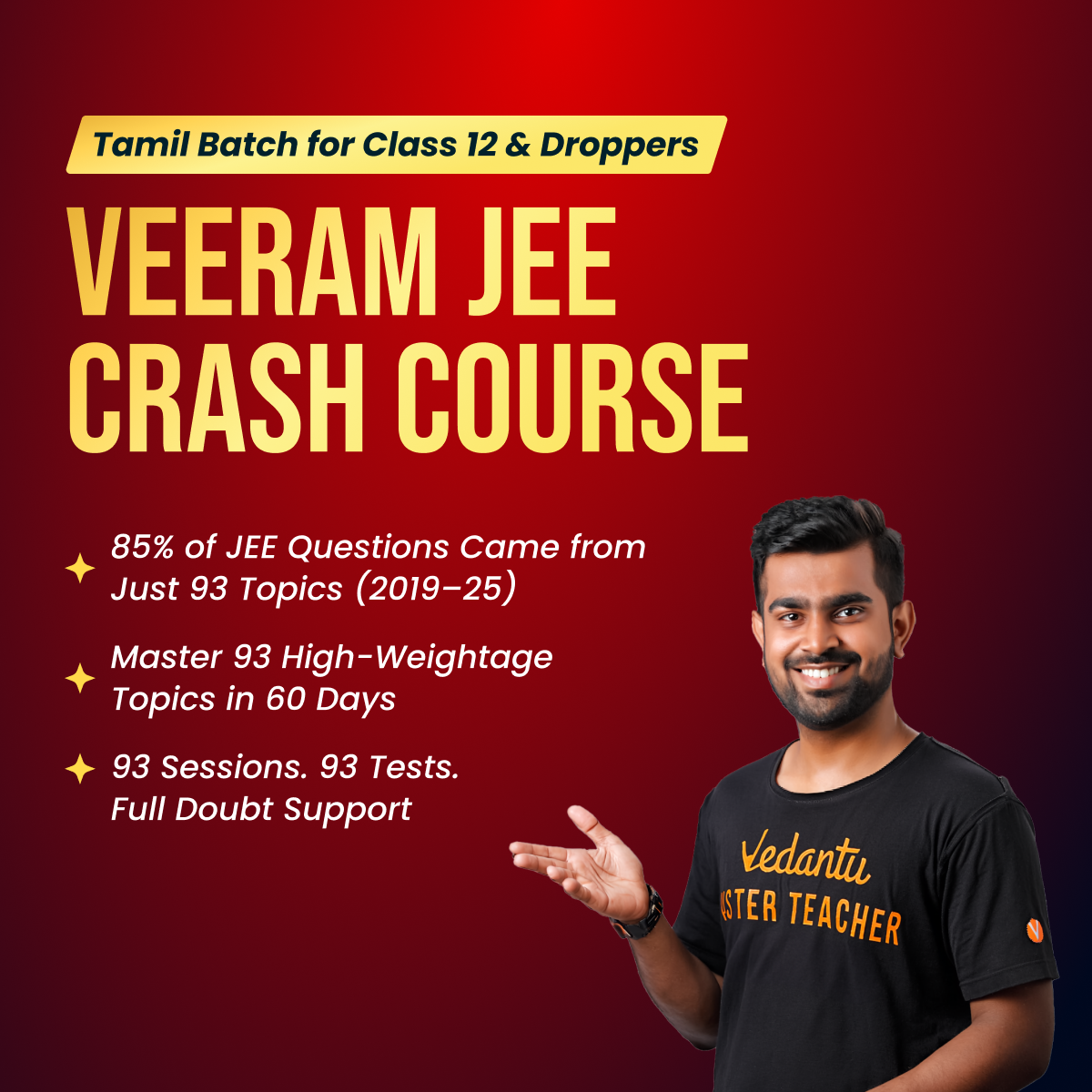 VEERAM JEE Crash Course – JEE Coaching in Tamil for Class 12 & Droppers |JEE 2026