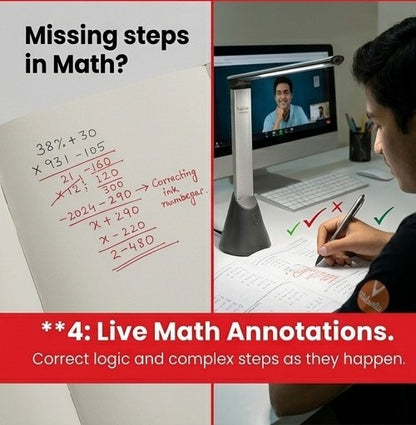 Vedantu SmartLamp – Live Learning Camera with Top-Down View, Real-Time Tutor Feedback & AI-Proof Learning