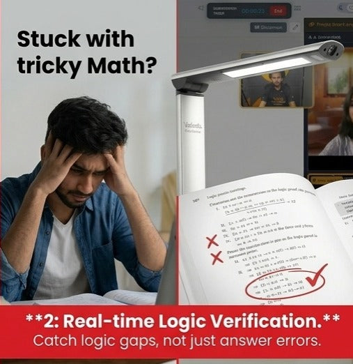 Vedantu SmartLamp – Live Learning Camera with Top-Down View, Real-Time Tutor Feedback & AI-Proof Learning