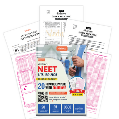 Vedantu NEET AITS 180 2026 | Latest NEET Pattern | 10+2 Full With 8 Part Syllabus Tests for Class 11 & 12 | 3600+ MCQs, 25 OMR Sheets & NCERT-Based Solution Booklet | Crack NEET with Confidence