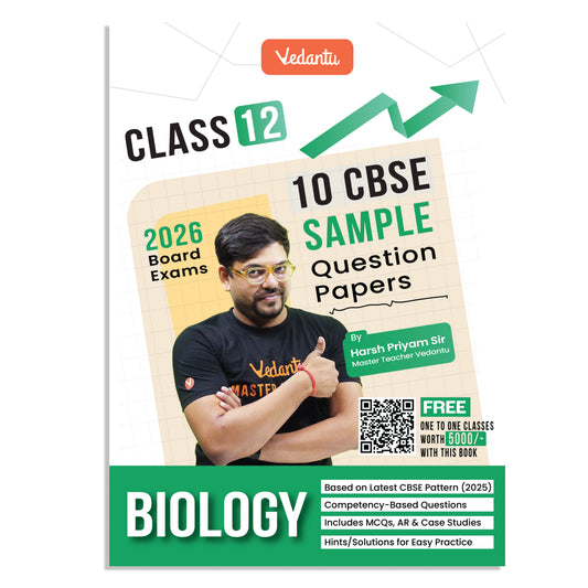 Vedantu CBSE Class 12 Biology Sample Paper Book 2026 Board Exam | 10 Solved Papers | MCQs, Assertion–Reason, Case Studies & Numerical | Based On Latest CBSE Pattern | Prepare with Confidence