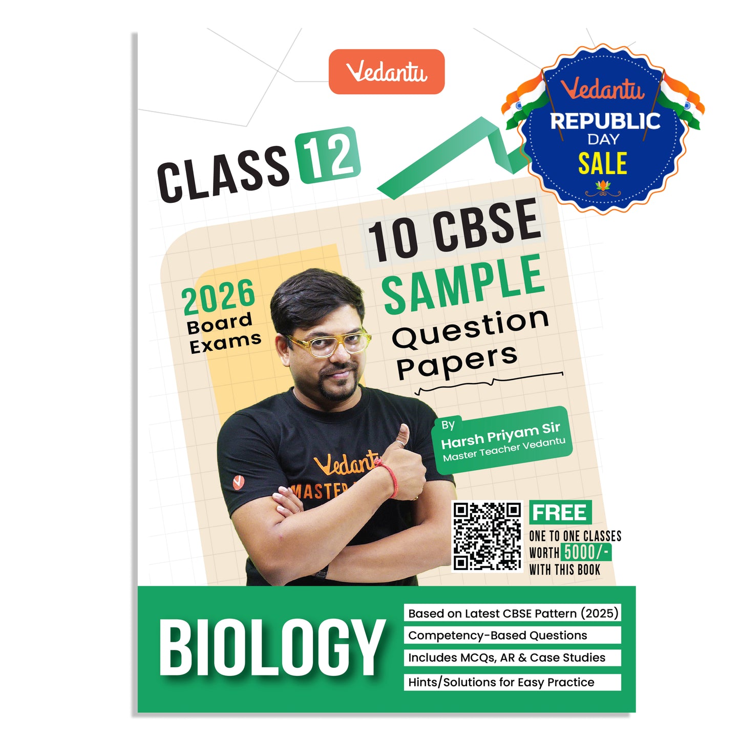 Vedantu CBSE Class 12 Biology Sample Paper Book 2026 Board Exam | 10 Solved Papers | MCQs, Assertion–Reason, Case Studies & Numerical | Based On Latest CBSE Pattern | Prepare with Confidence