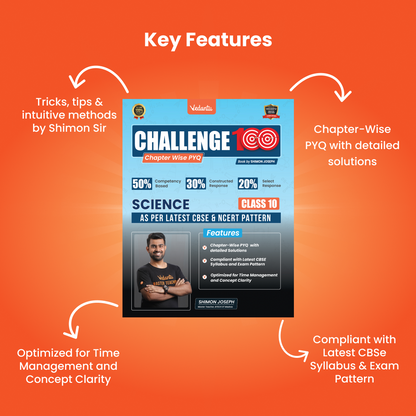 Vedantu Challenge 100 Science Class 10 Book | CBSE Chapter-wise PYQ with Solutions | NCERT Based | 2026 Exam Prep Guide | Competency-Based | Objective & Subjective Questions | Practice Book by Shimon Joseph | Score Booster Series