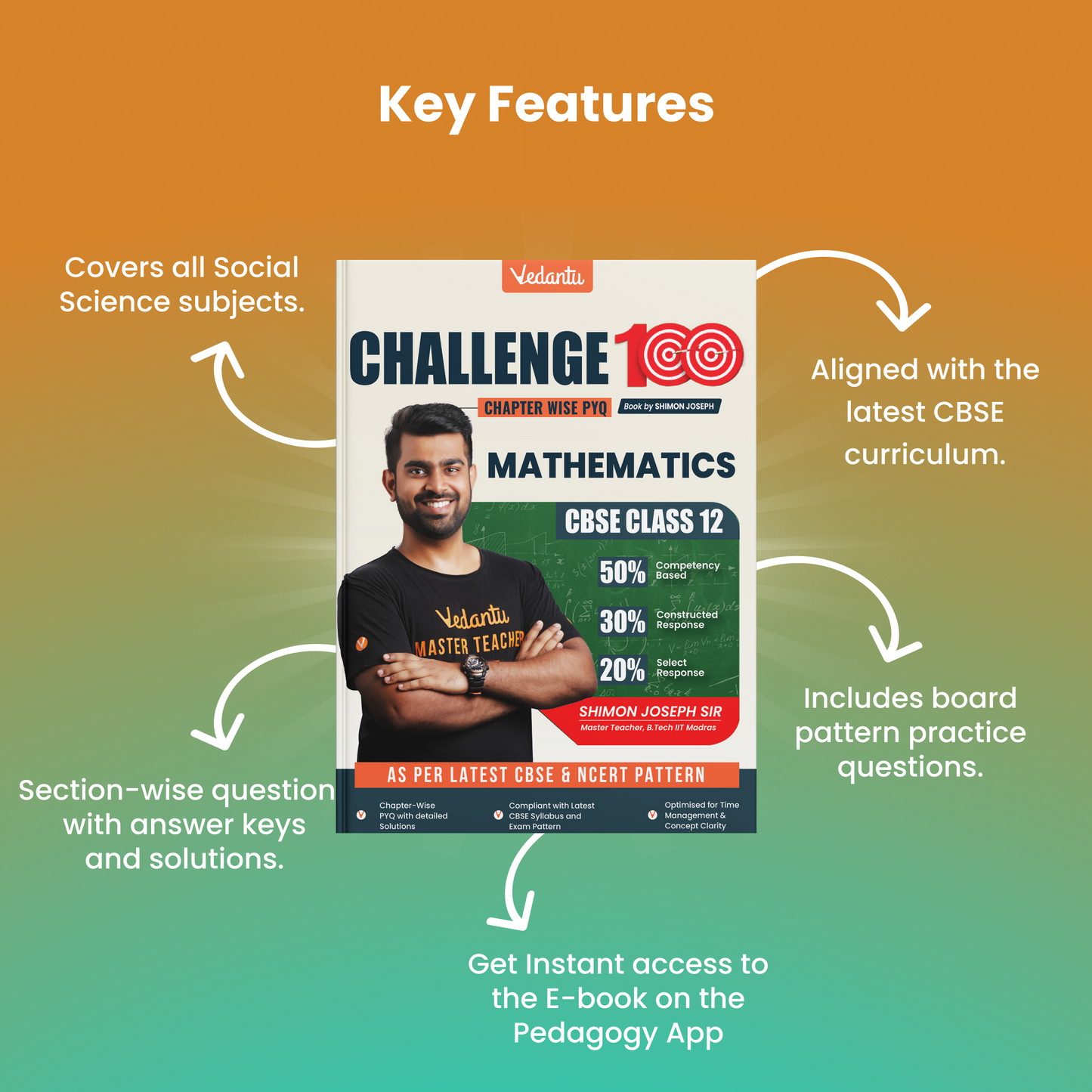 Vedantu Challenge 100 – CBSE Class 12 Mathematics | Fully Solved PYQs, MCQs, Case-Based & Long Questions | Latest Syllabus & Exam Format | Time-Managed & Concept-Focused | By Shimon Joseph