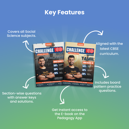 Vedantu Challenge 100 CBSE Class 10 Tamil & Social Science Combo (Set of 2)| By Shimon Joseph | Latest CBSE & NCERT Pattern | Chapter-wise PYQs with Detailed Solutions | Competency-Based MCQs, Maps & Diagram Questions