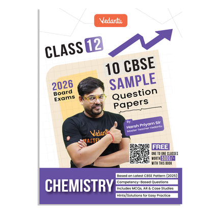 Vedantu CBSE Class 12 Chemistry Sample Paper Book 2026 Board Exam | 10 Solved Papers | MCQs, Assertion–Reason, Case Studies & Numerical | Based On Latest CBSE Pattern | Prepare with Confidence